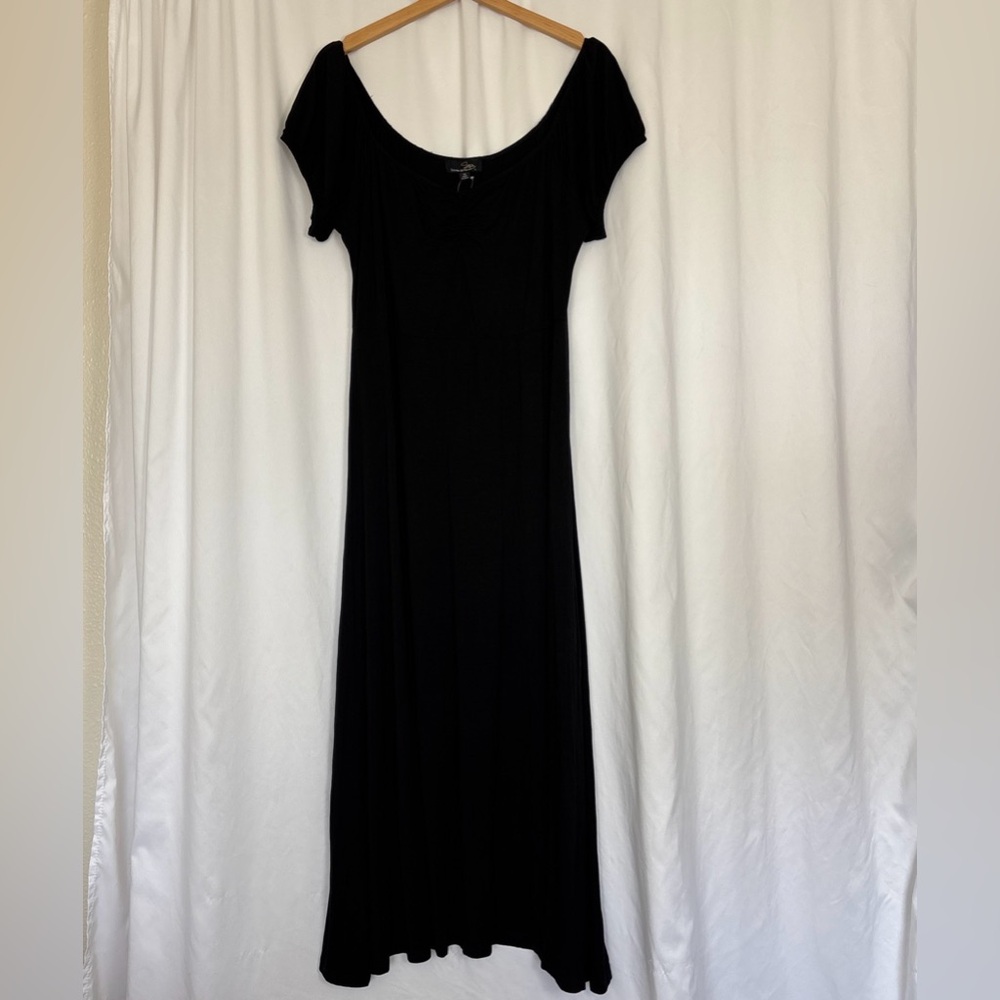 NWT Suzanne Betro Maxi Dress Plus Sz 1x Black Whimsigoth Minimalist